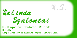 melinda szalontai business card